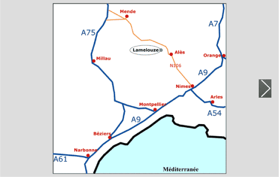 Carte schematique sud-est